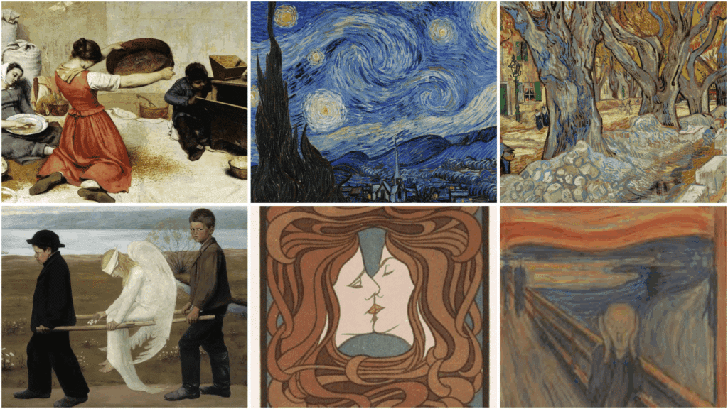 19th century and early modern types of painting styles