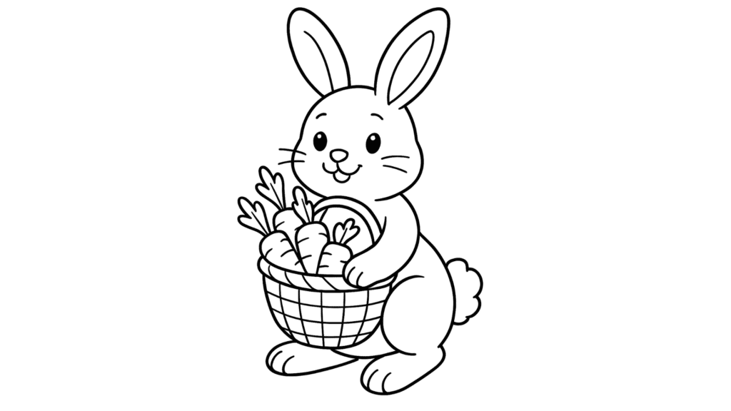Bunny with a Basket of Carrots