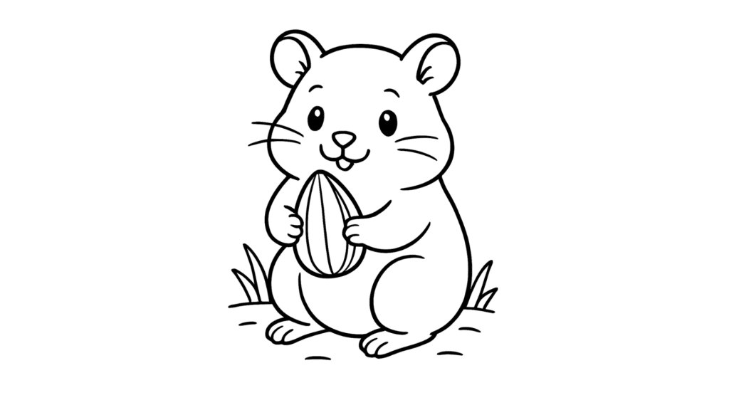 Cute Hamster with a Sunflower Seed