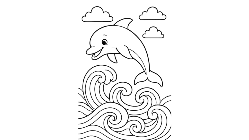 Dolphin Jumping Over Waves