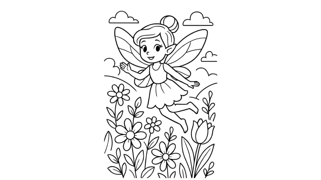 Fairy Flying in the Garden