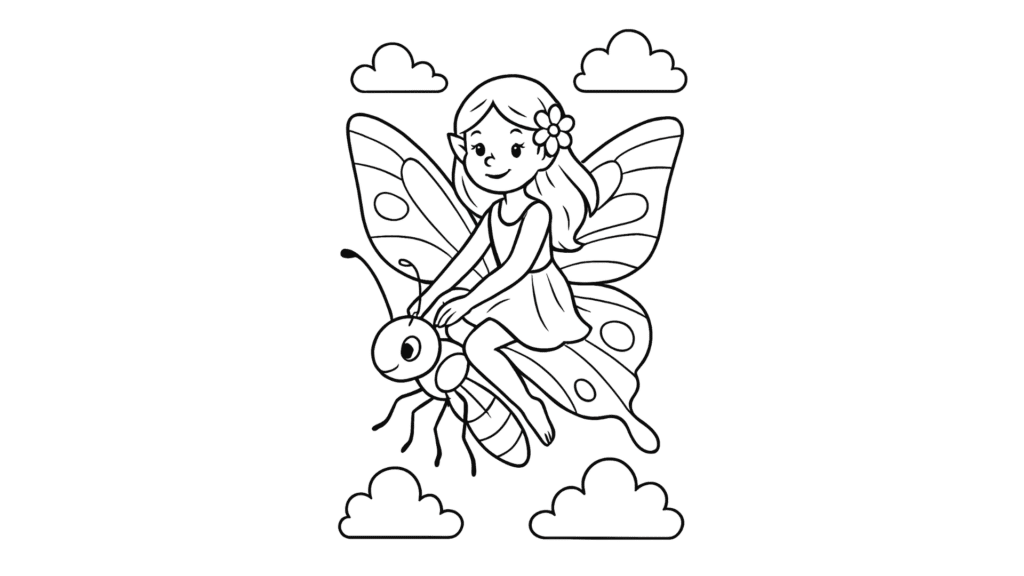 Fairy Riding a Butterfly