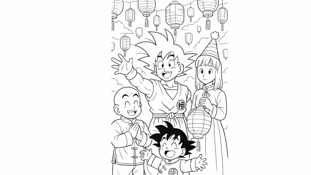 Goku & Friends Celebrating a Festival