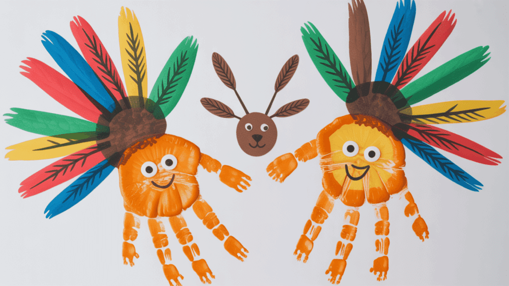 Handprint Animal Art native american crafts