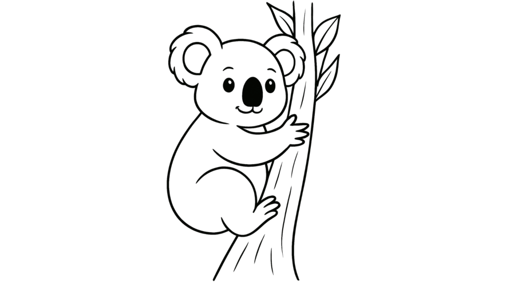 Koala Hugging a Tree
