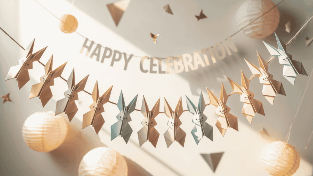 Origami Bunny Garland Chain