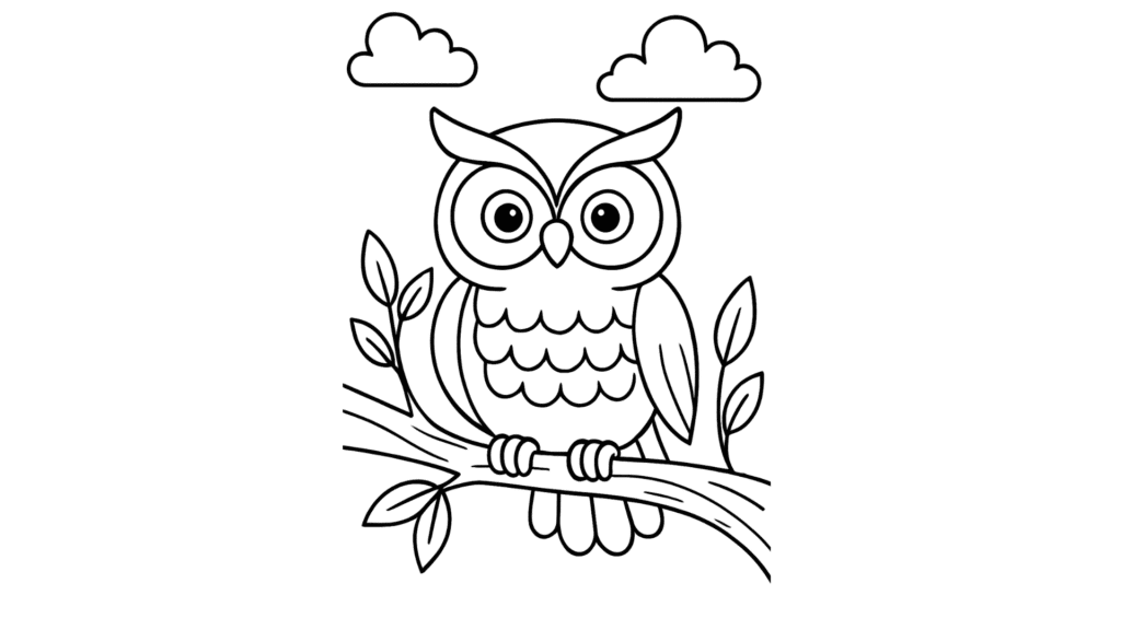 Owl Sitting on a Tree Branch