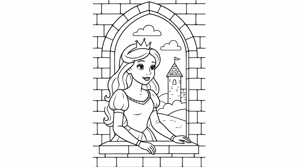 Princess in a Castle Window