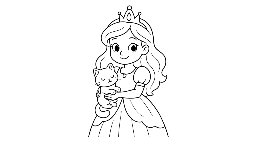 Princess with Her Pet Cat