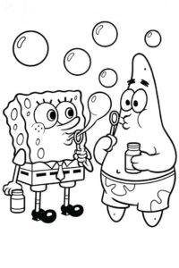 SpongeBob and Patrick Blowing Bubbles
