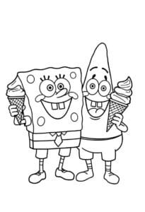 SpongeBob and Patrick Eating Ice Cream
