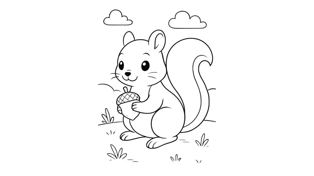 Squirrel Holding an Acorn