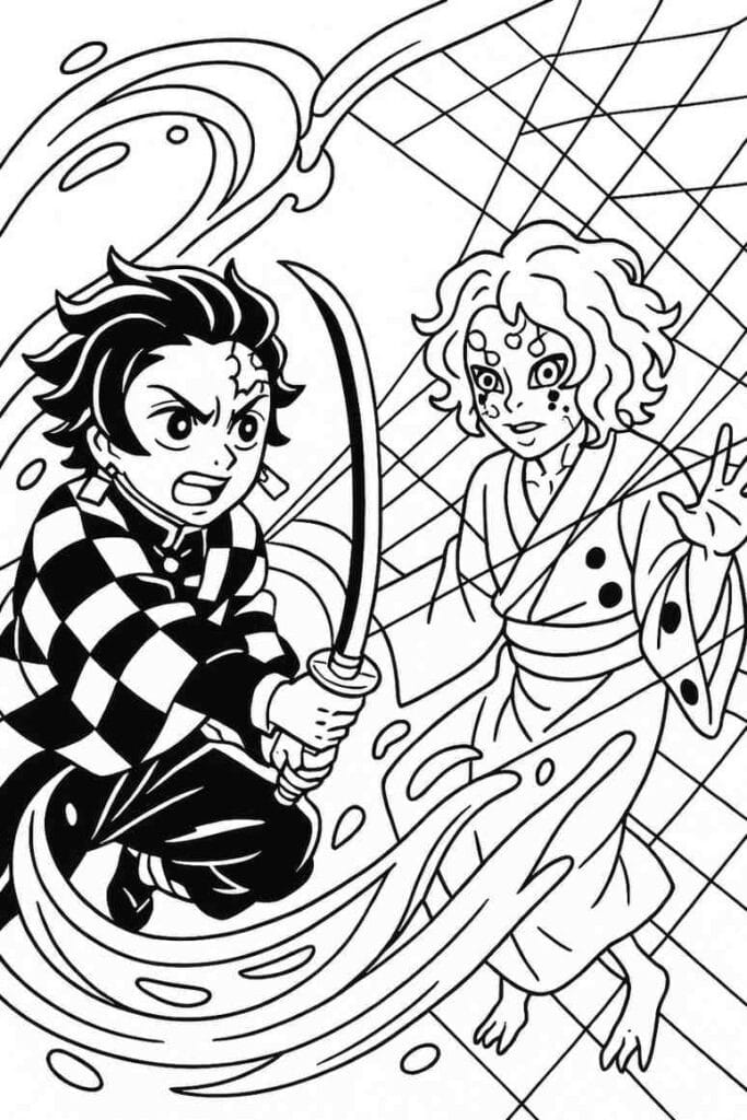 Tanjiro vs Rui Spider Demon