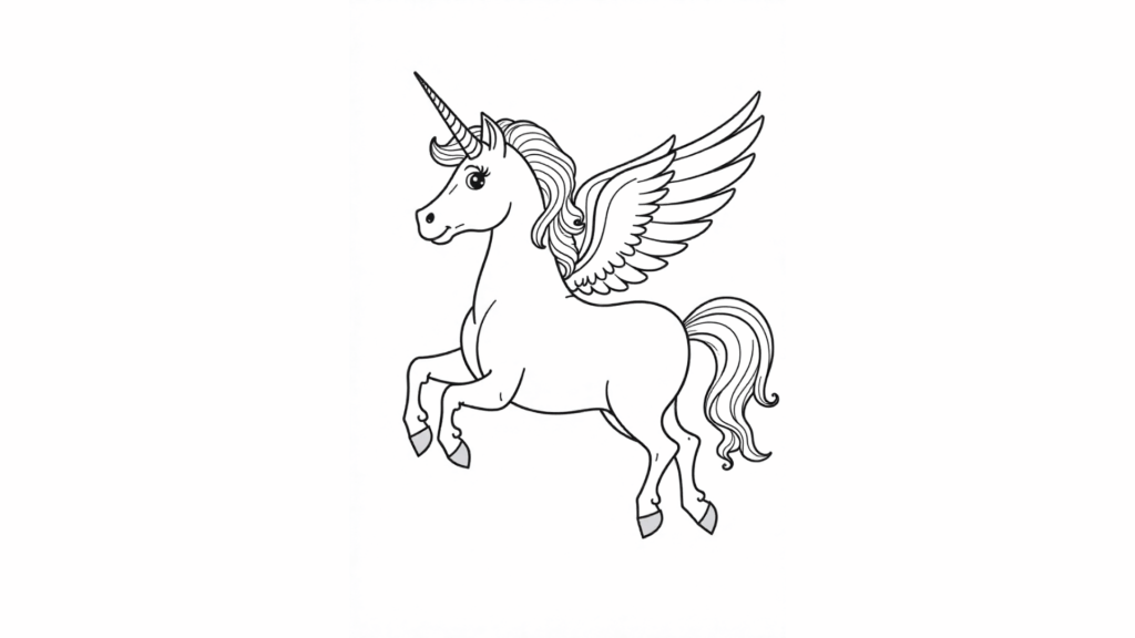 Unicorn Flying with Wings