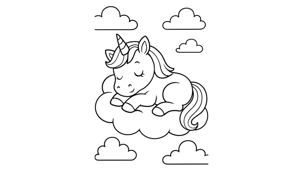 Unicorn Sleeping on a Cloud