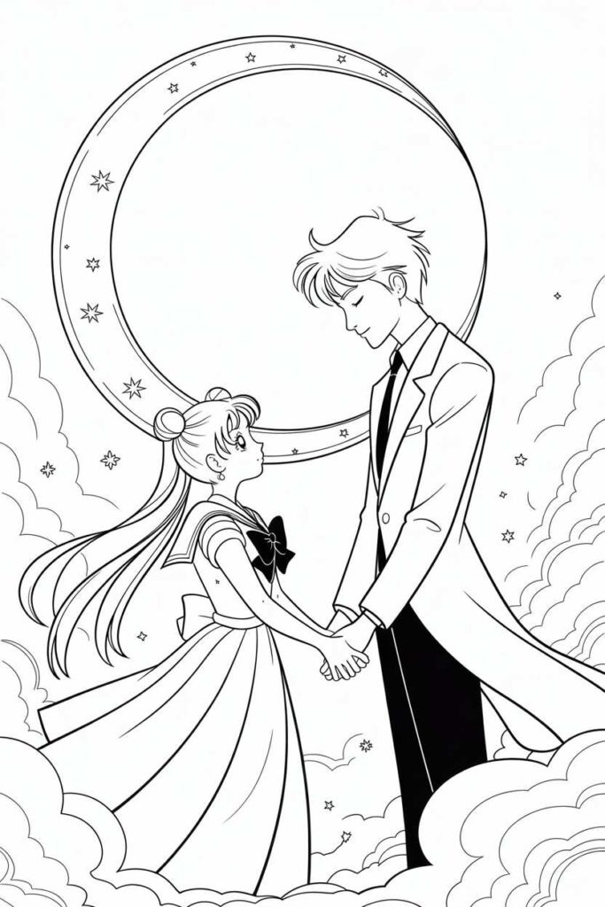 Usagi and Mamoru Moonlit Moment
