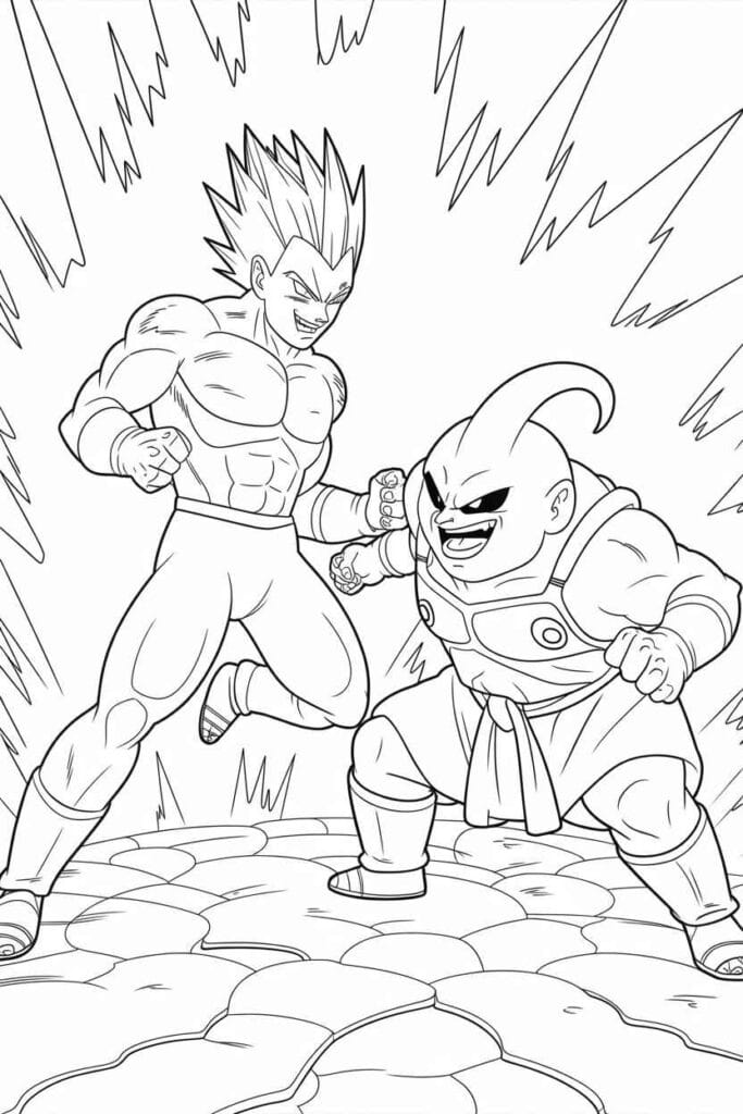 Vegeta vs Majin Buu: Fierce Clash