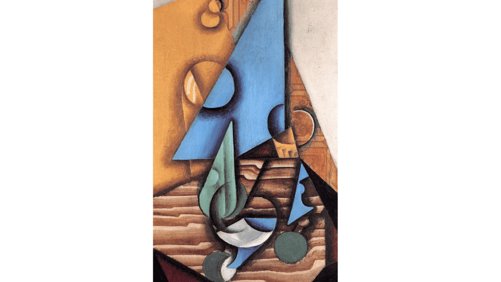 analytic cubism paintings still life with bottle and glasses