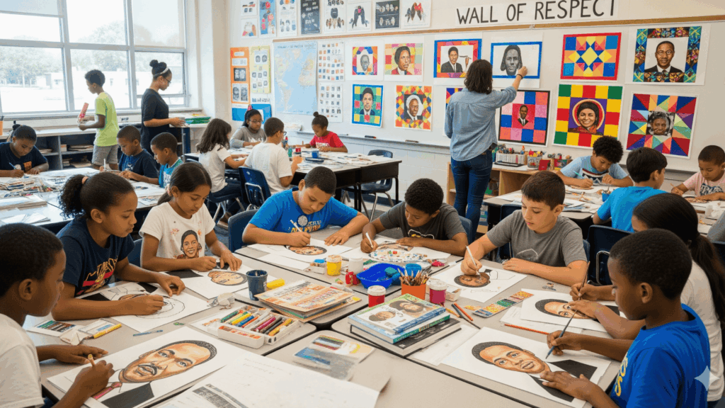 black history month art project ideas for cross age collaborative murals