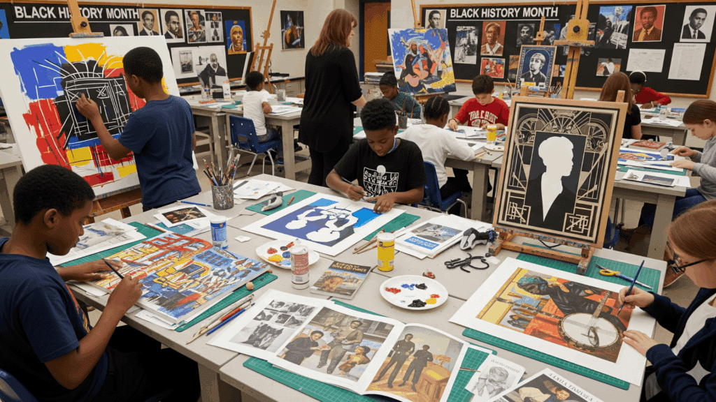 black history month art project ideas for upper elementary to middle school