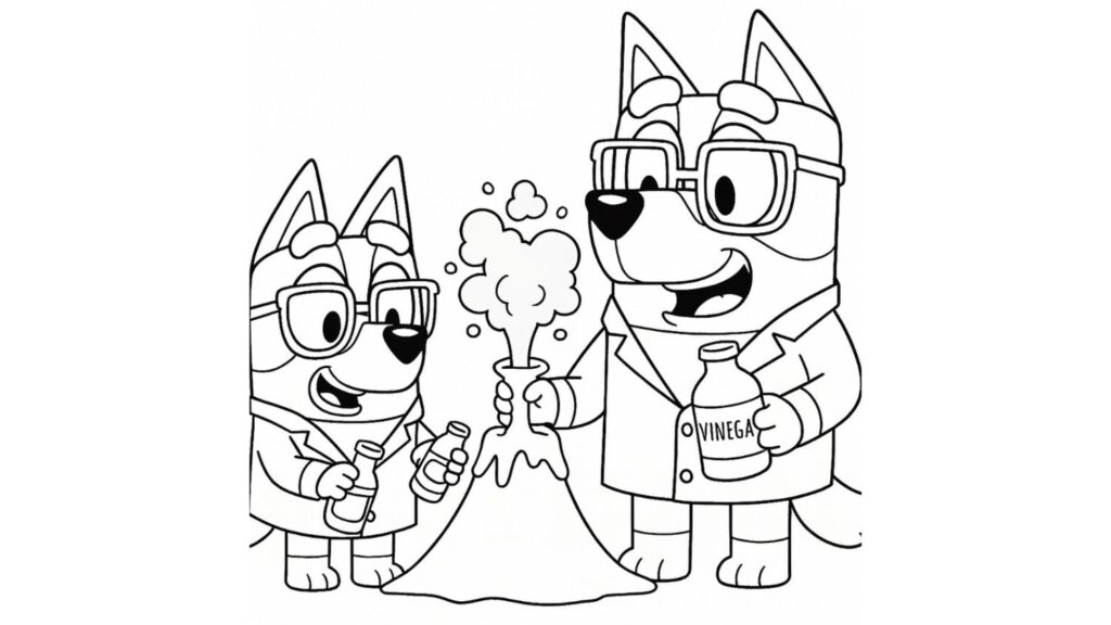 bluey family coloring pages science project with bandi