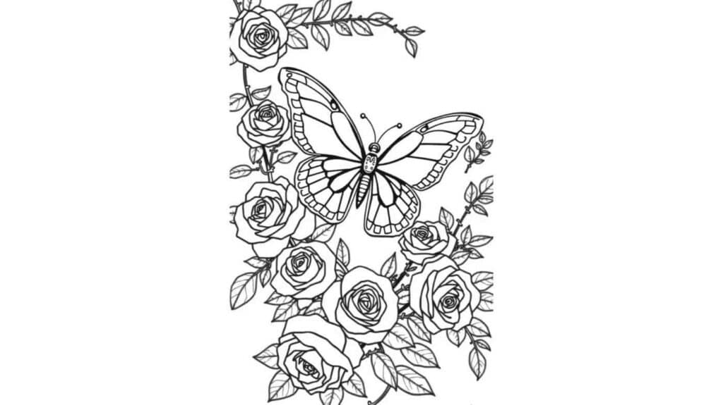 Butterfly in a Floral Frame