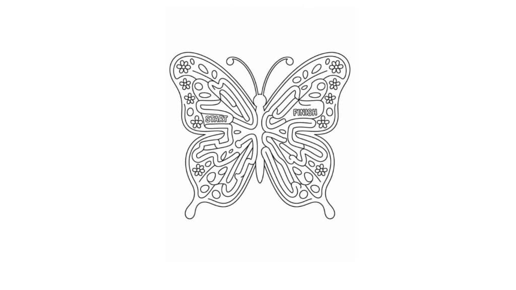 Butterfly Maze Coloring Page