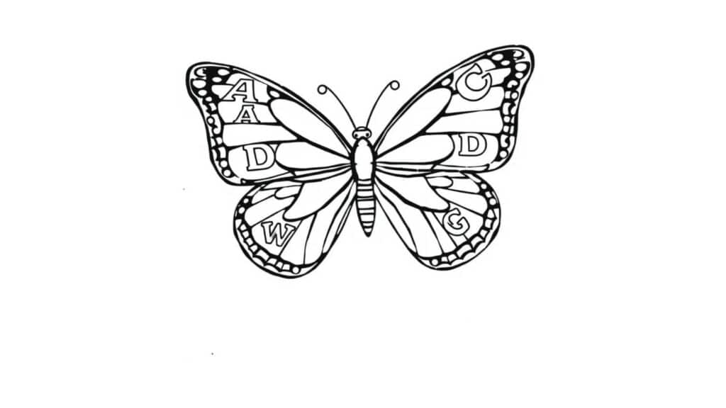 Butterfly with Alphabet Letters