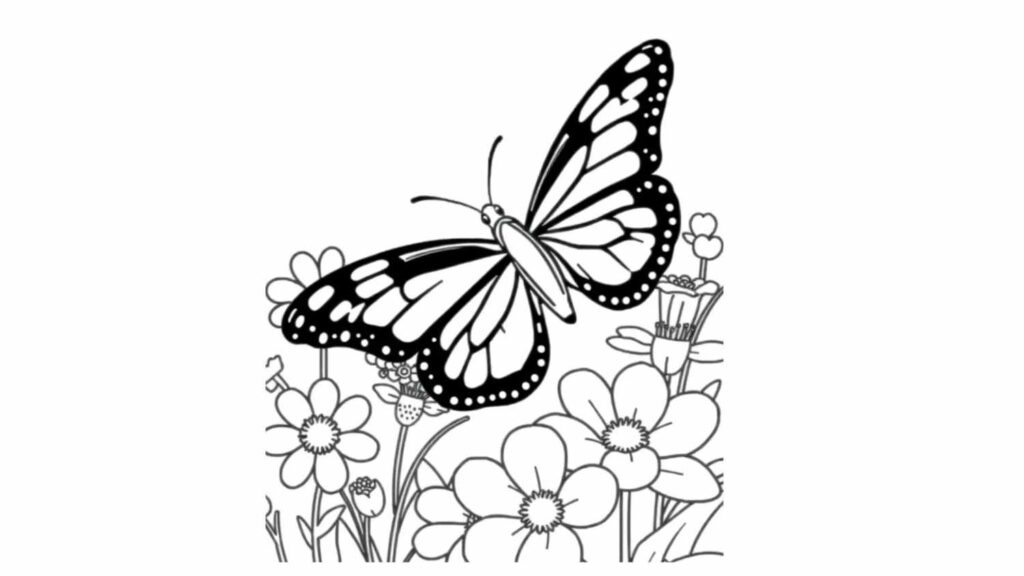Butterfly with Flowers