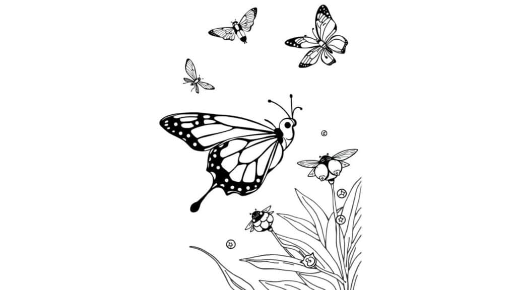 Butterfly with Friends (Ladybugs & Dragonflies)