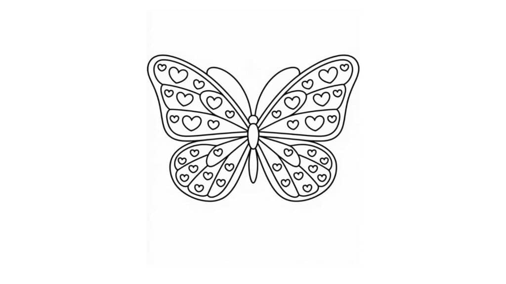 Butterfly with Heart Patterns