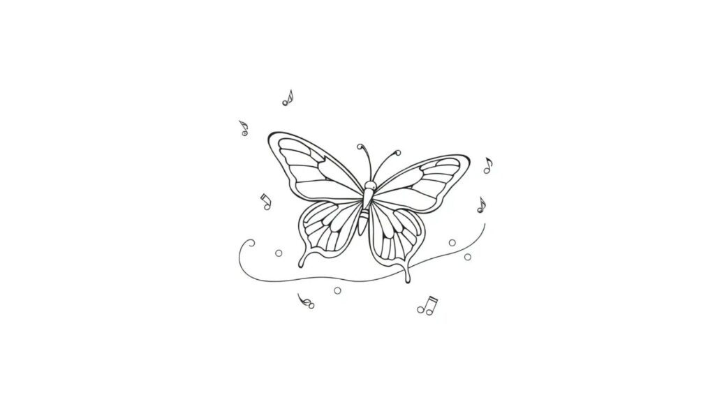 Butterfly with Musical Notes