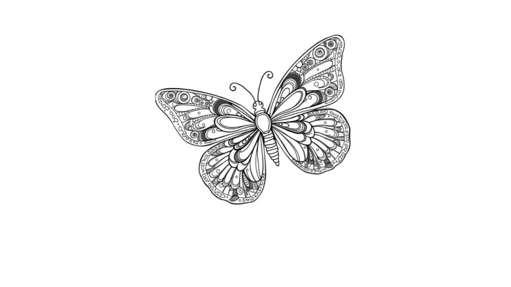 Butterfly with Zentangle Patterns
