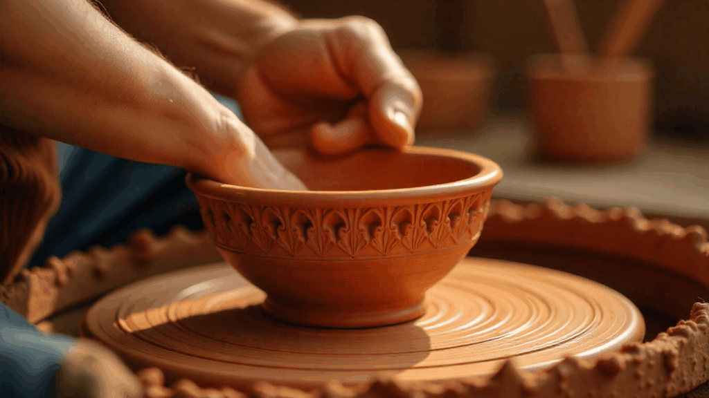 carving incising clay technique