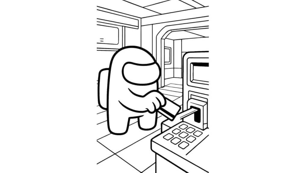 Crewmate Swiping the Card in Admin