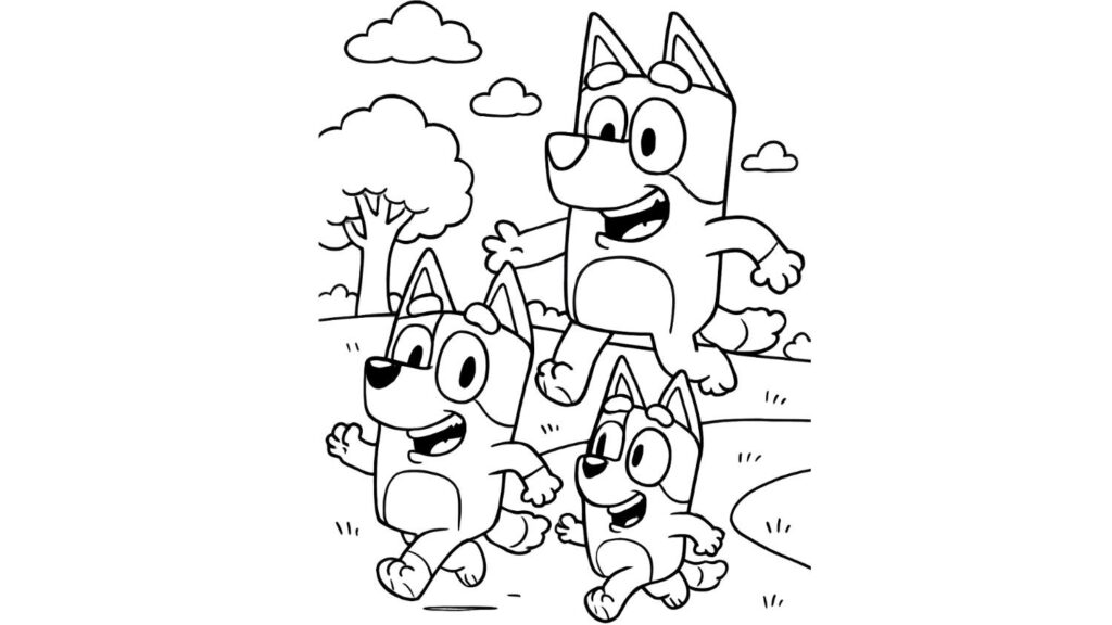 Dad Chasing The Kids In The Park