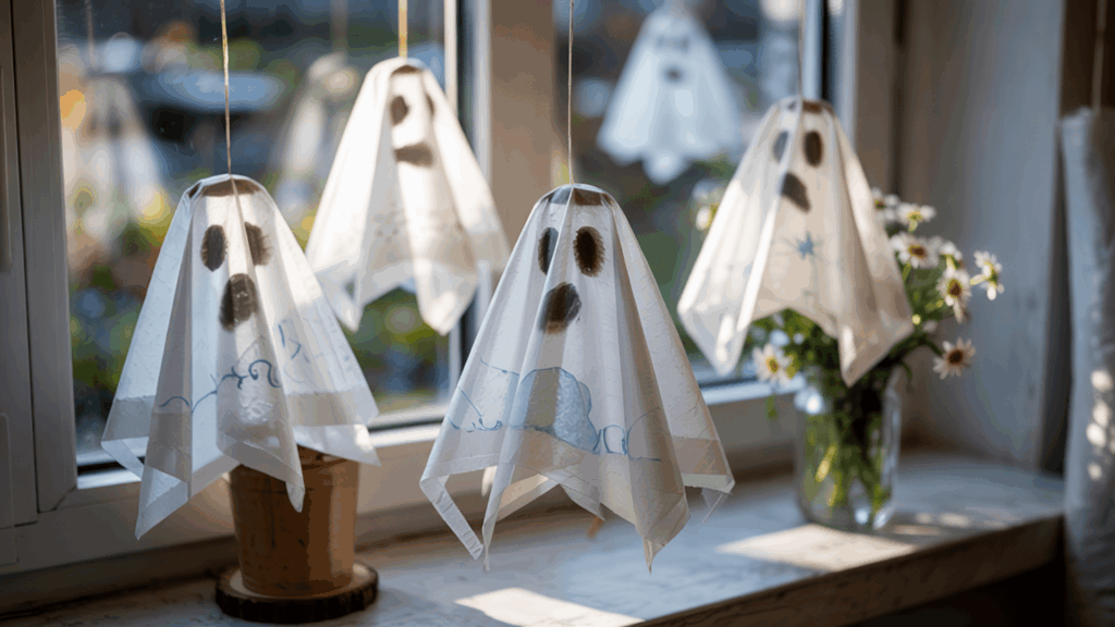 halloween art coffee filter ghost decorations