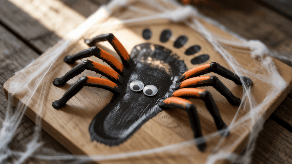 halloween art footprint spider creations