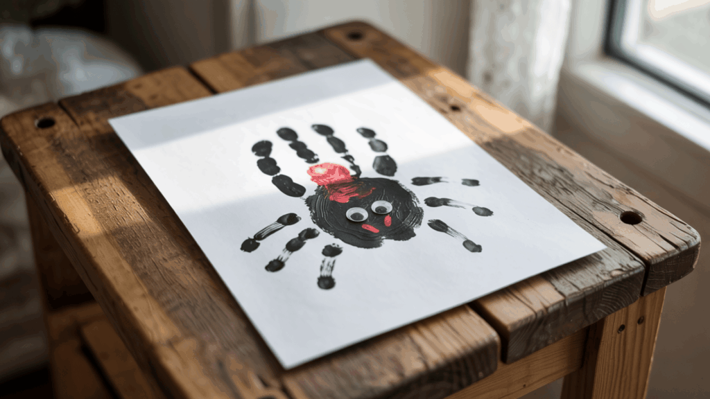 halloween art handprint spider art