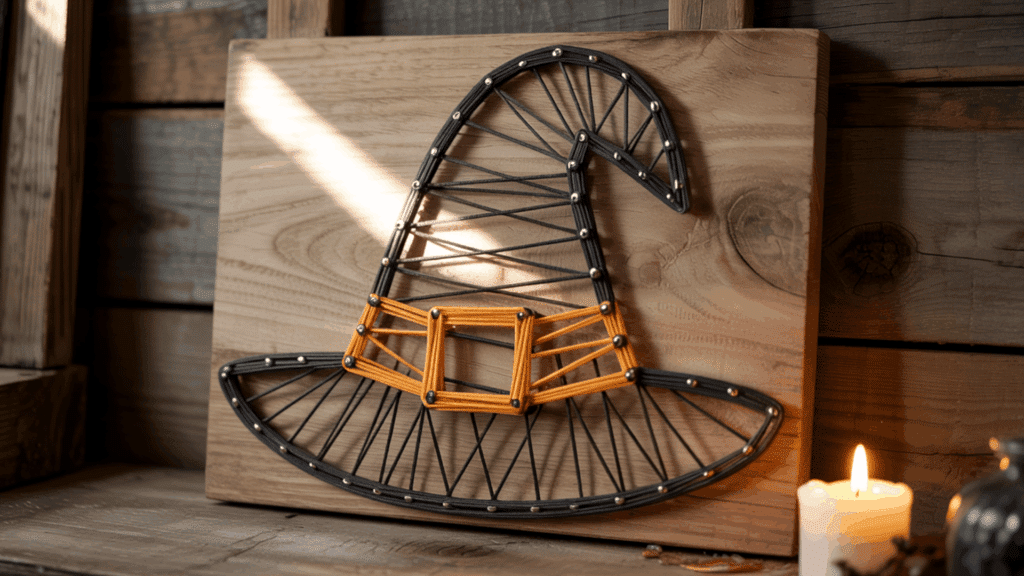 halloween art witch hat string art