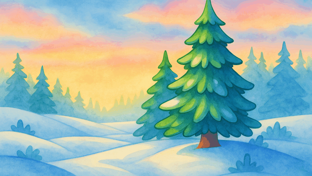 a beginners winter tutorial on how to paint snow