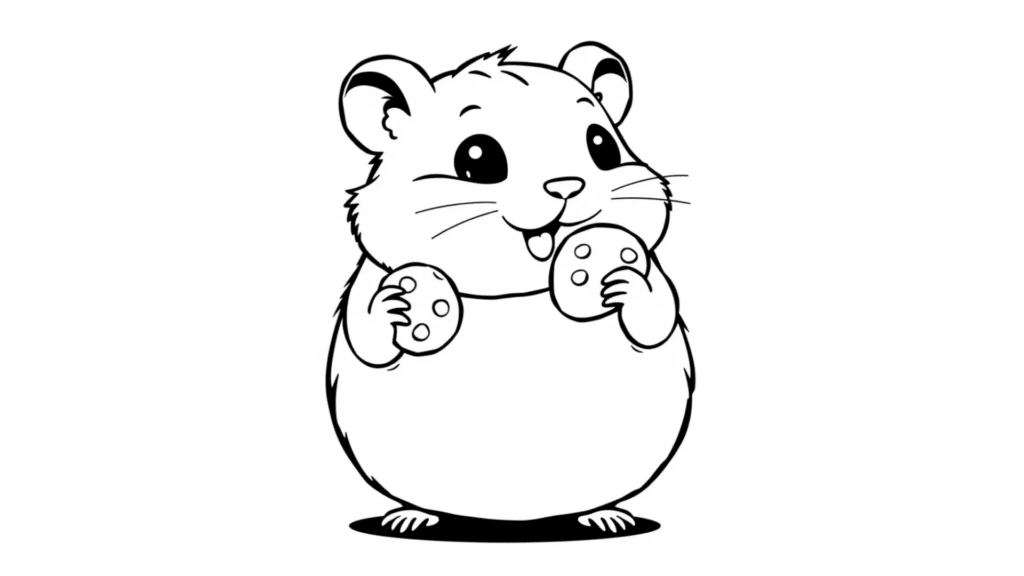 Chubby Hamster Holding a Cookie