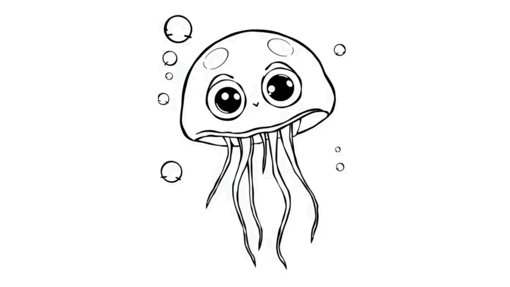 Chubby Jellyfish with Bubbles