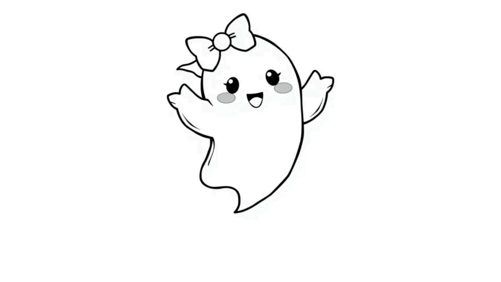 Cute Ghost with a Bow