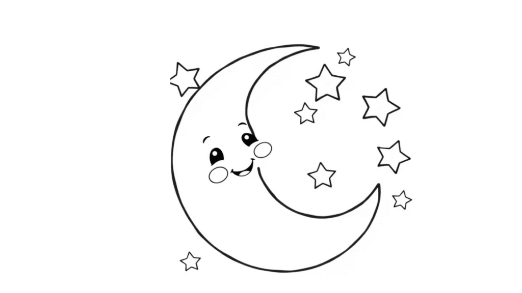 Smiling Moon & Stars Scene