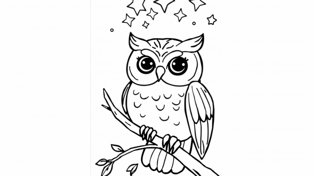 Tiny Owl Perched Under the Stars