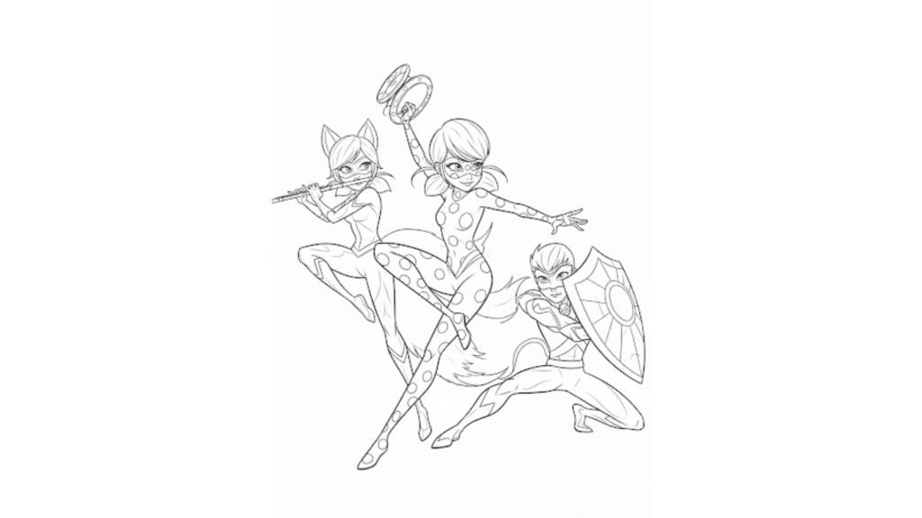 Ladybug, Rena Rouge, and Carapace Fighting Together