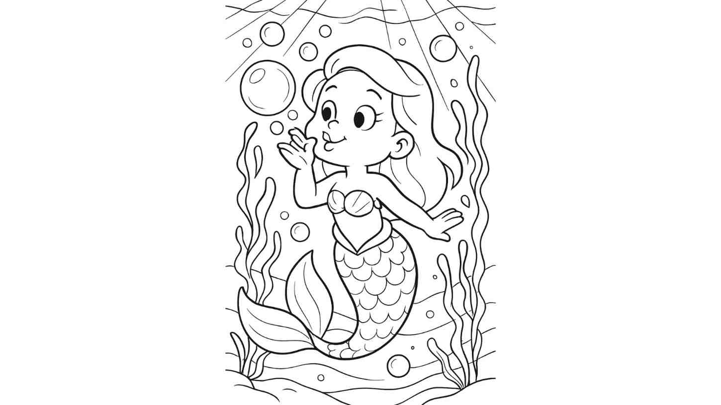 Mermaid Blowing Bubbles