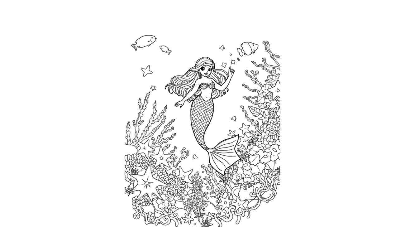 Mermaid in a Coral Garden