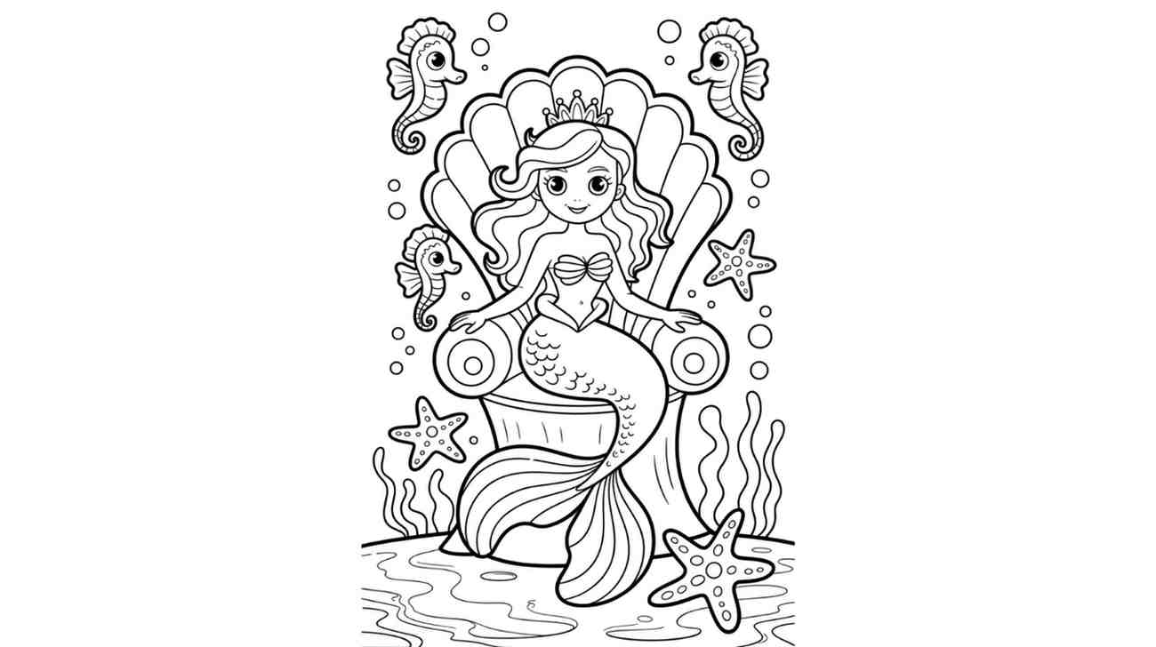 Mermaid in a Seashell Throne